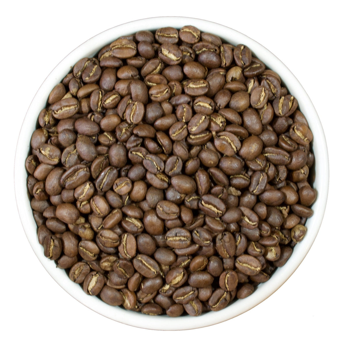 Roasted Ethiopian Sidamo coffee beans showing the medium roast color, whole bean